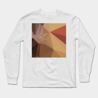 Antique Brass Brown Abstract Low Polygon Background Long Sleeve T-Shirt